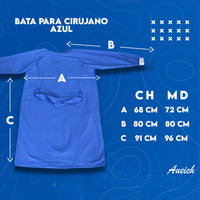 Thumbnail for Bata Quirúrgica Para Cirujano Azul - ADIS